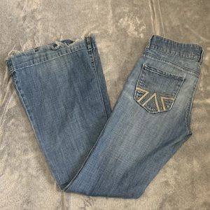 american eagle flare jeans distressed